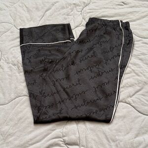 Victoria’s Secret  satin Black Pants with Victoria’s Secret Script Design
